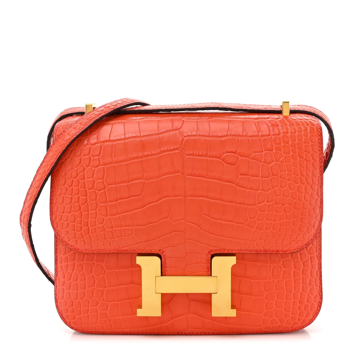 Matte Alligator Constance 18 Rouge Indien £¨ Direct shipment via from wholesalehk.shop