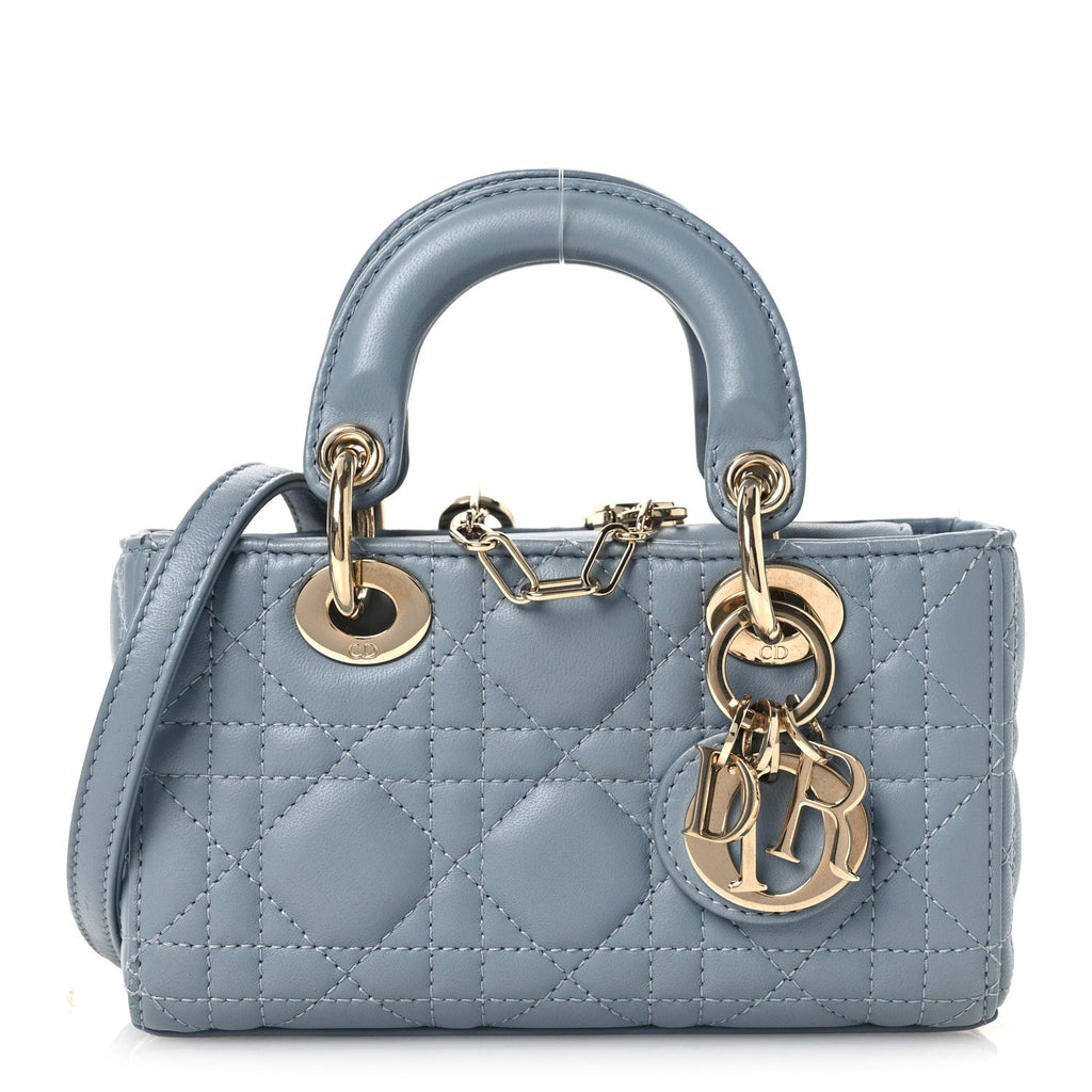 Lambskin Cannage Micro Lady D-Joy Cloud Blue wholesalehk.shop
