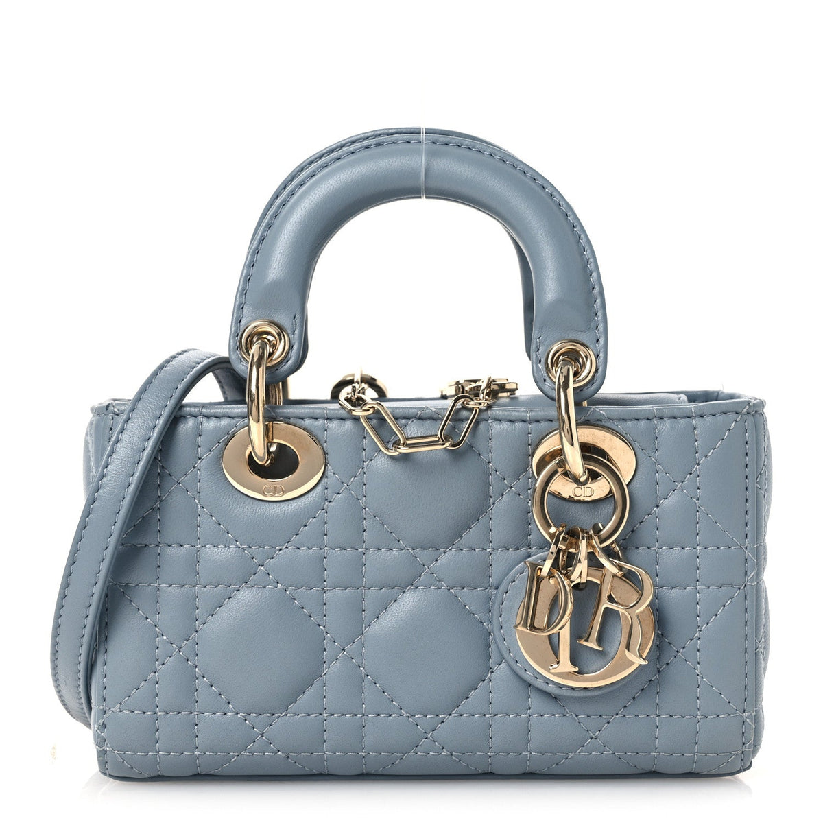 Lambskin Cannage Micro Lady D-Joy Cloud Blue wholesalehk.shop