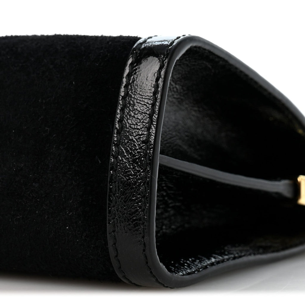 Suede Patent GG Web Small Ophidia Chain Shoulder Bag Black wholesalehk.shop