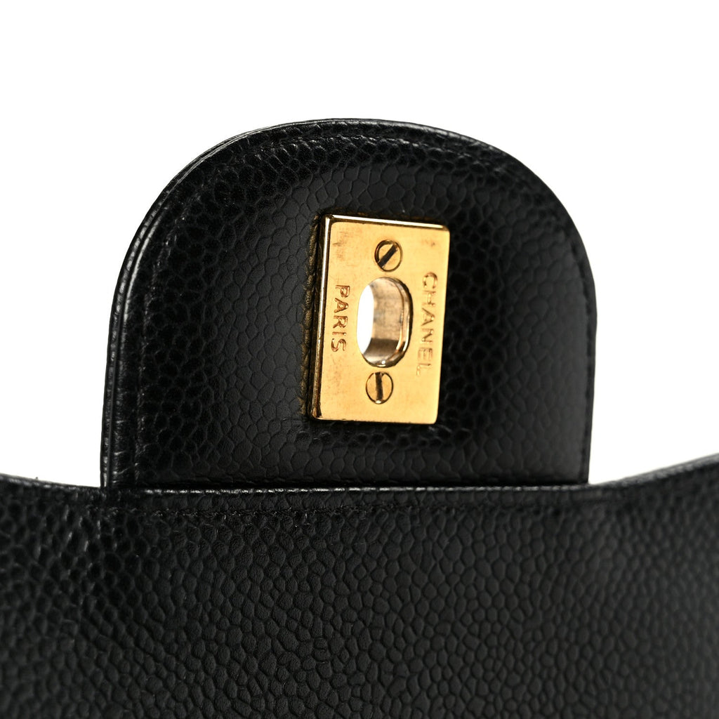 Caviar Quilted Jumbo Double Flap Black wholesalehk.shop