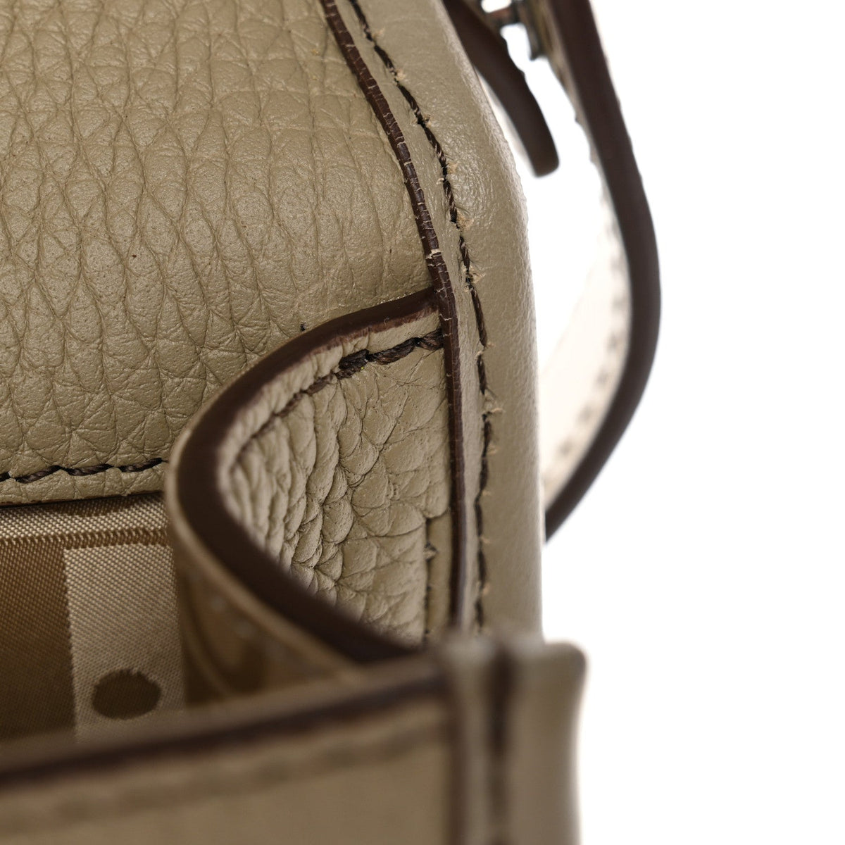 Grained Calfskin Mini Gallop Bag With Strap Beige wholesalehk.shop