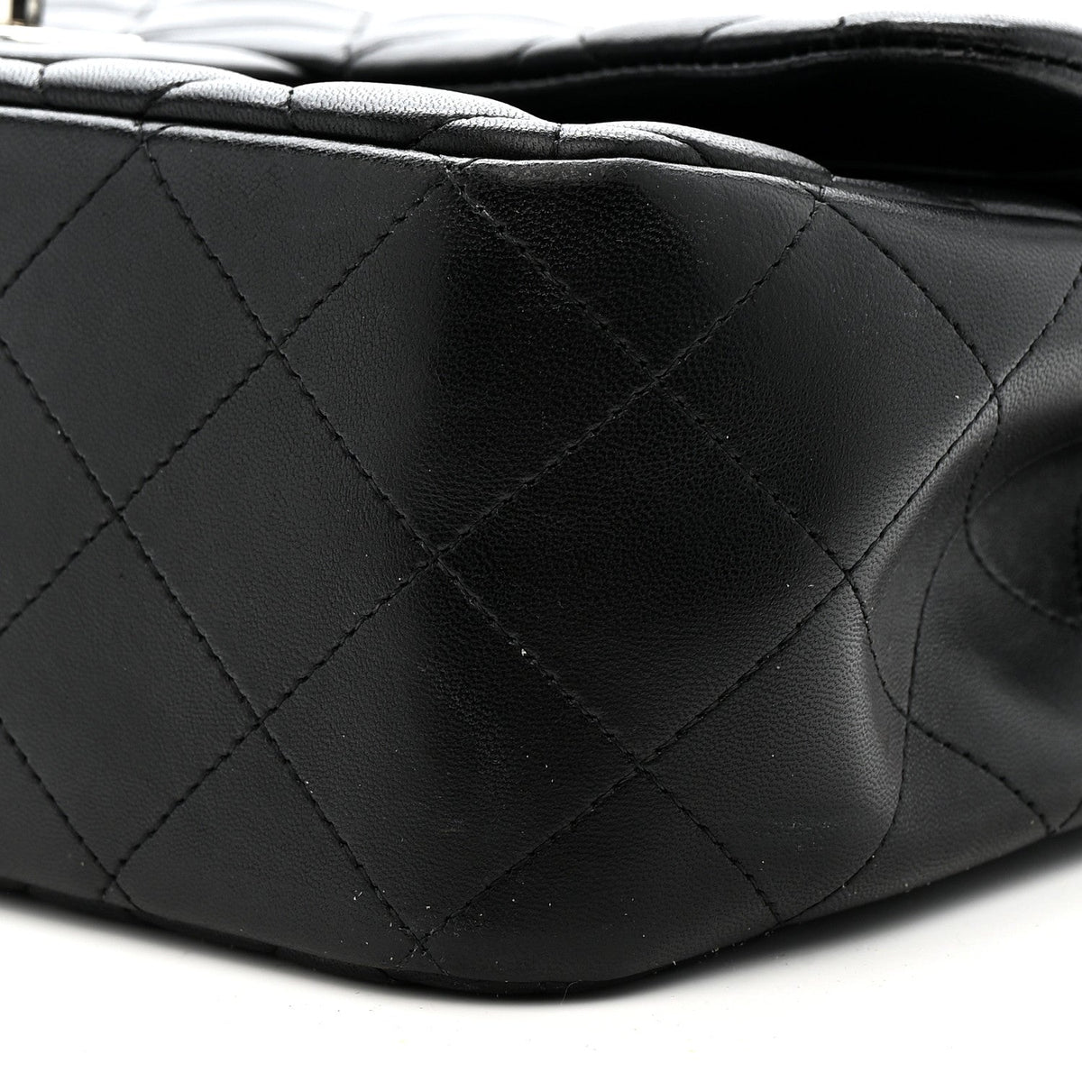 Lambskin Quilted Jumbo Double Flap Black wholesalehk.shop