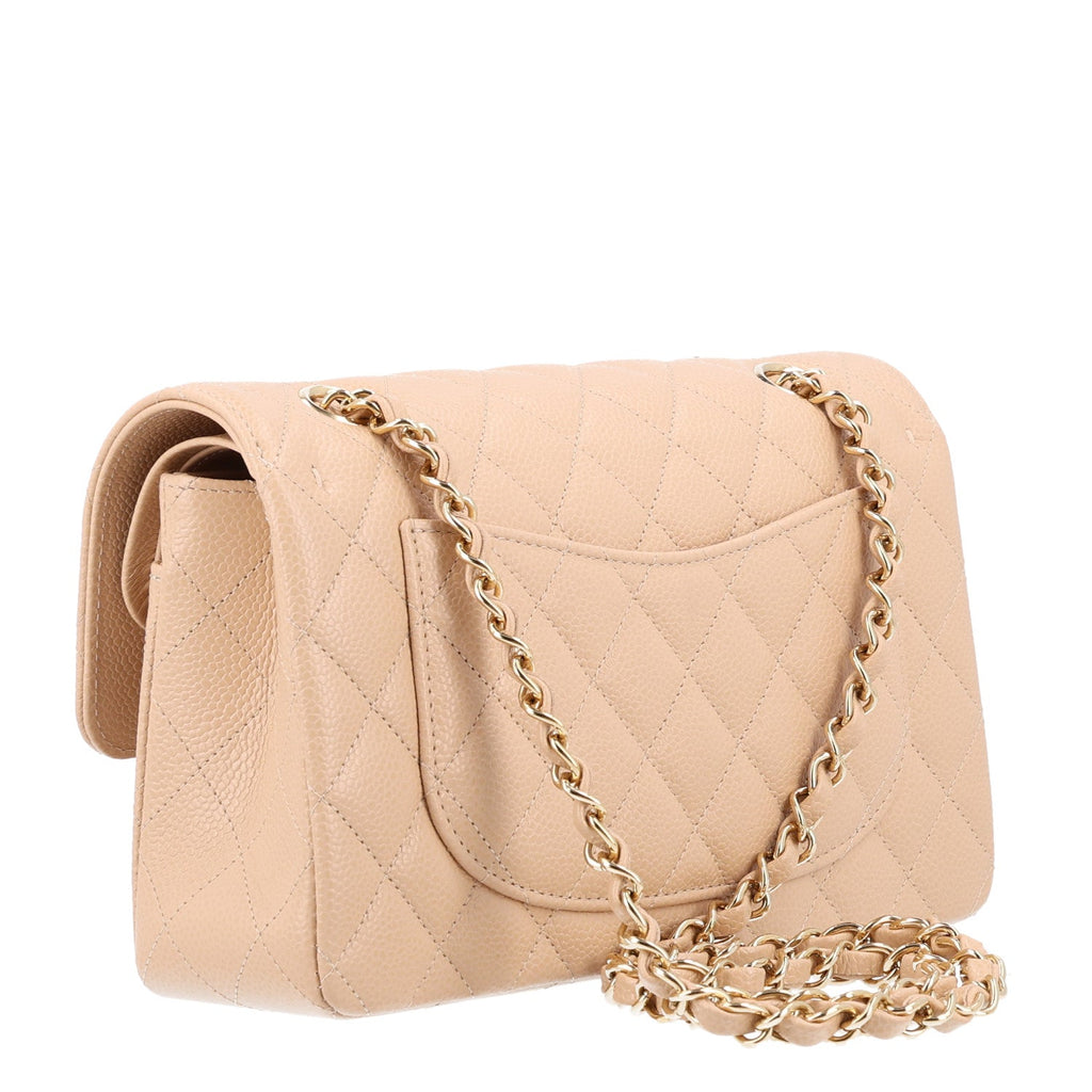 Caviar Quilted Small Double Flap Beige wholesalehk.shop