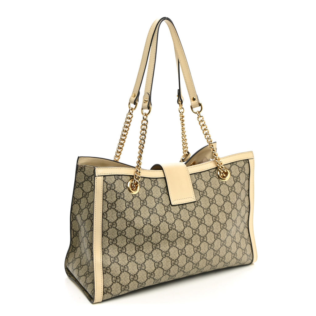 GG Supreme Monogram Medium Padlock Tote White £¨ Direct shipment via from wholesalehk.shop
