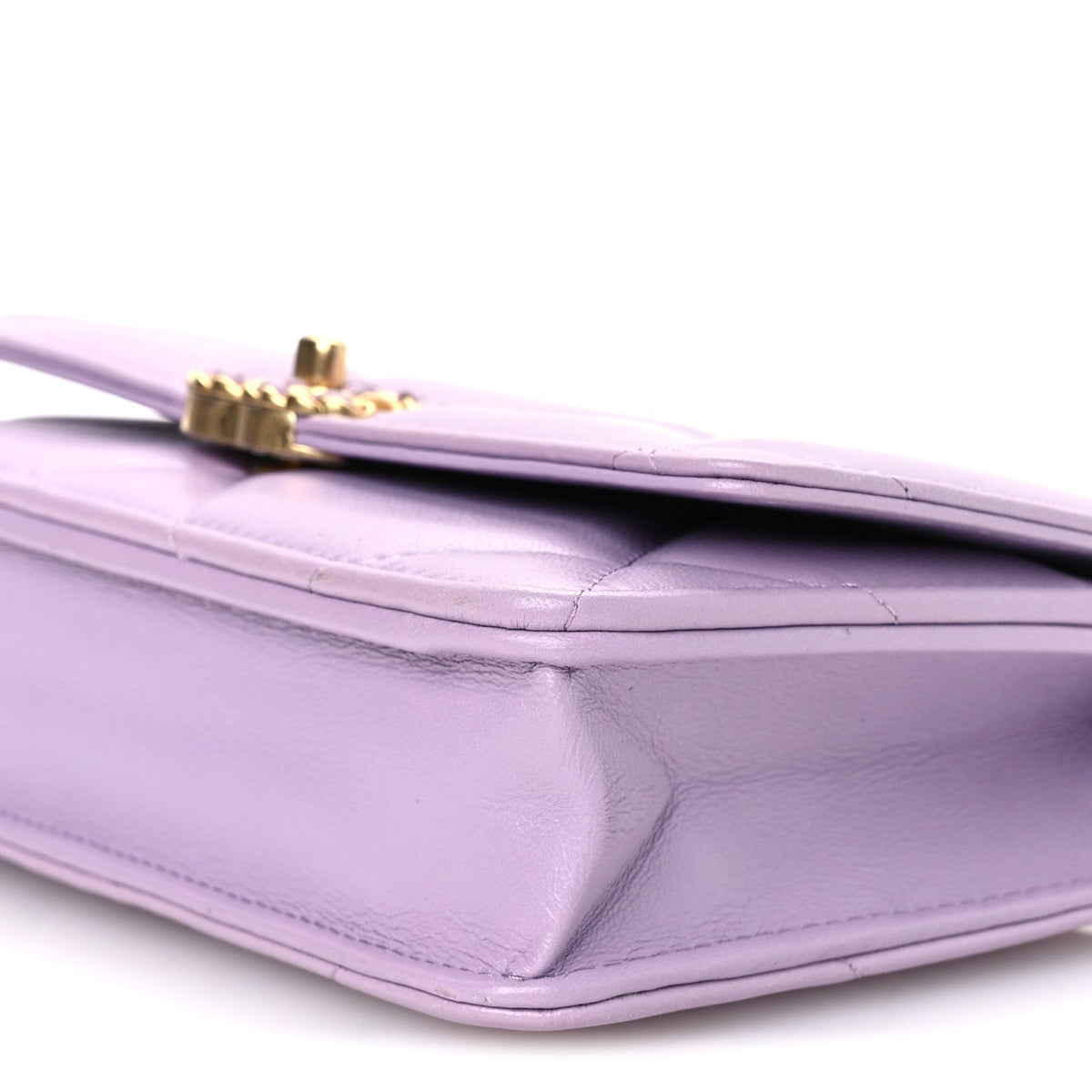 Lambskin Quilted Chanel 19 Wallet On Chain WOC Light Purple wholesalehk.shop