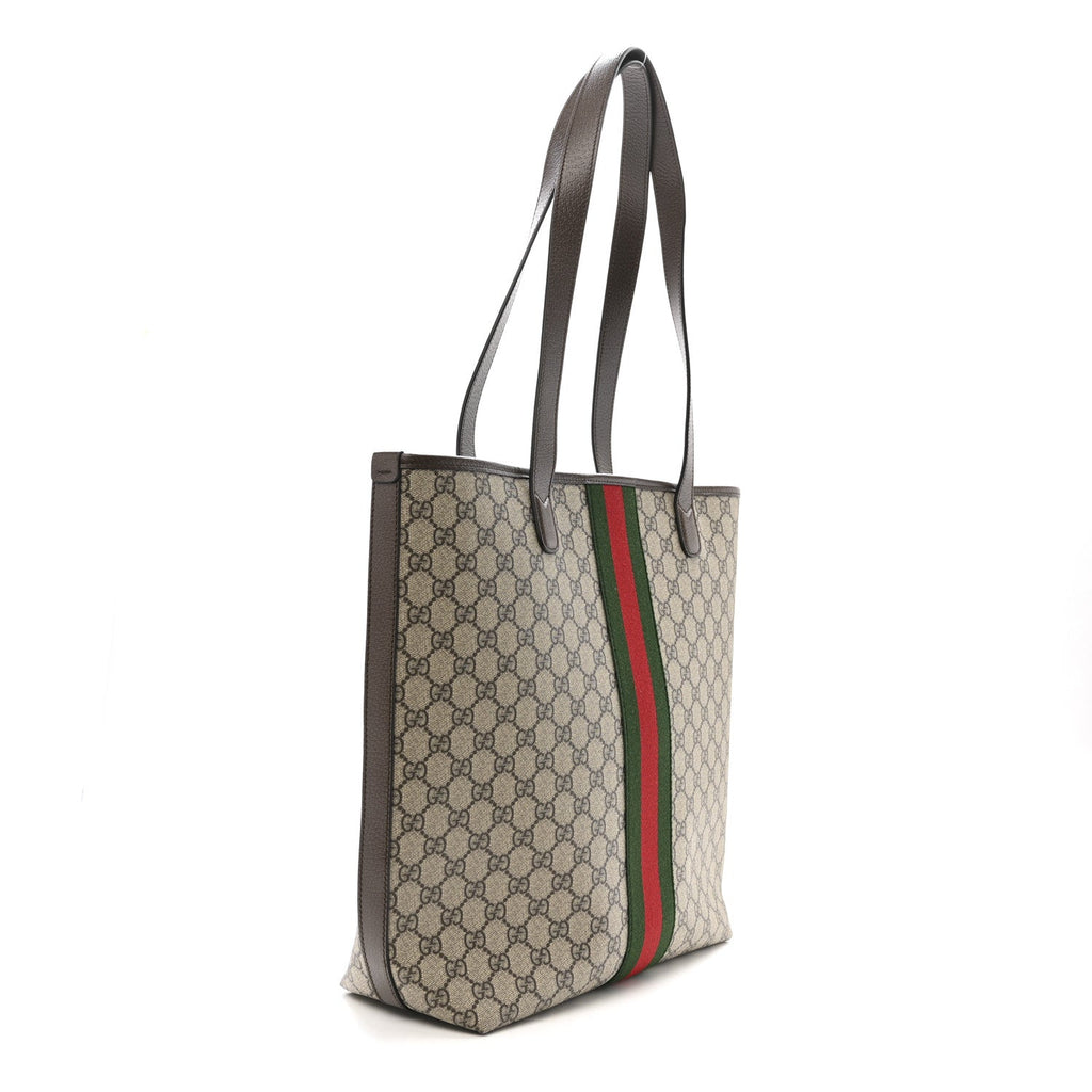 GG Supreme Monogram Medium Ophidia Tote Bag Brown wholesalehk.shop