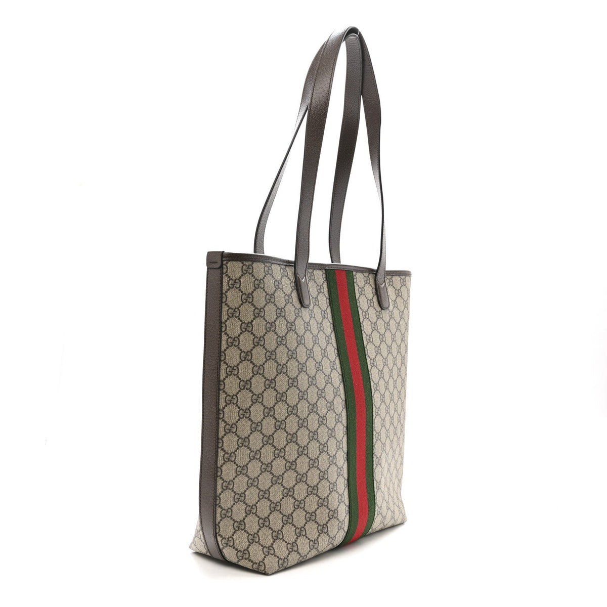 GG Supreme Monogram Medium Ophidia Tote Bag Brown wholesalehk.shop