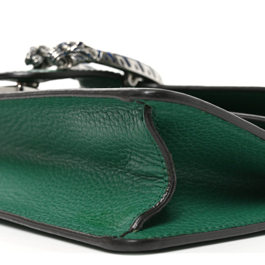 Dollar Calfskin Enamel Small Dionysus Shoulder Bag Emerald Electric Blue wholesalehk.shop