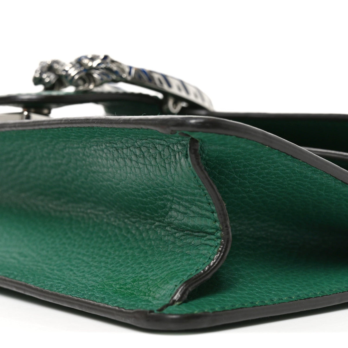 Dollar Calfskin Enamel Small Dionysus Shoulder Bag Emerald Electric Blue wholesalehk.shop