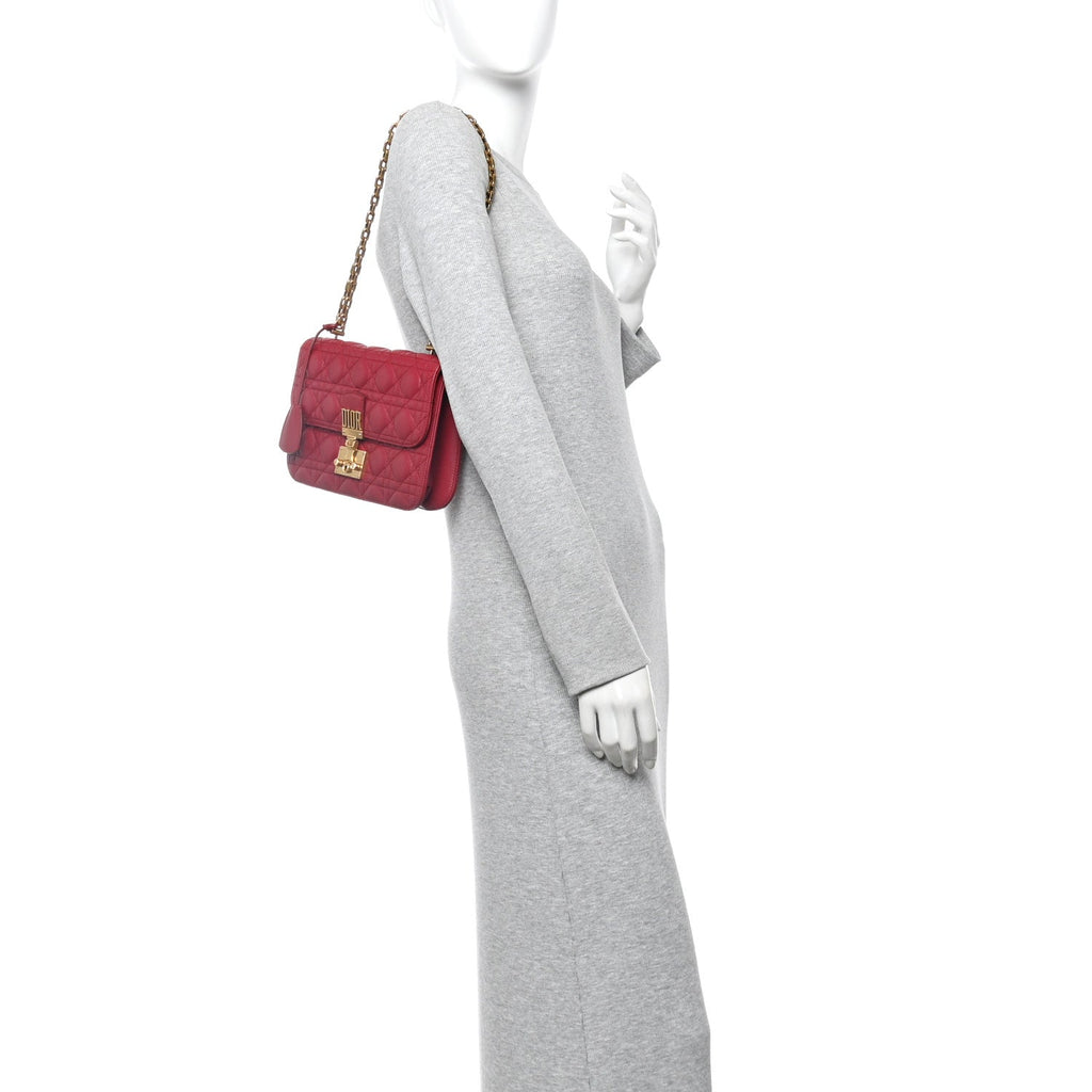 Lambskin Cannage Large Dioraddict Flap Red wholesalehk.shop