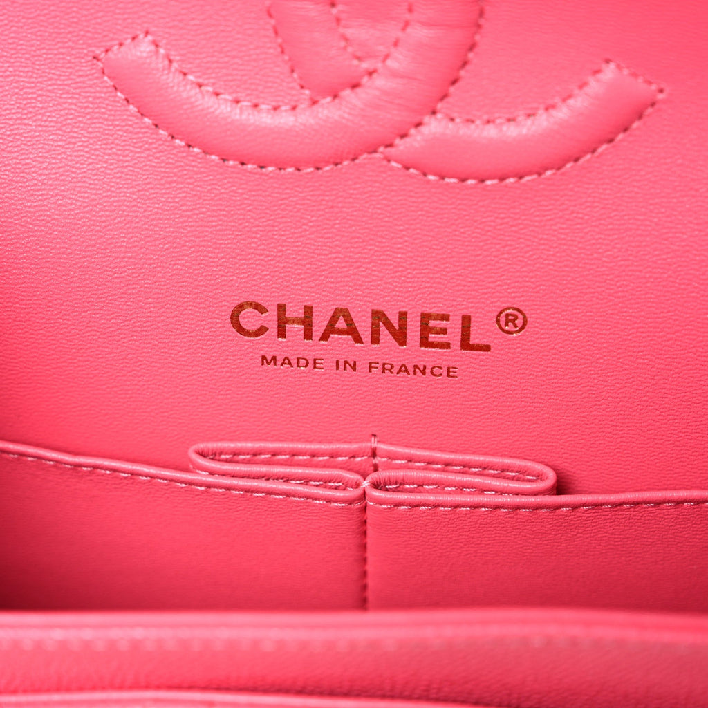 Caviar Quilted Medium Double Flap Pink wholesalehk.shop