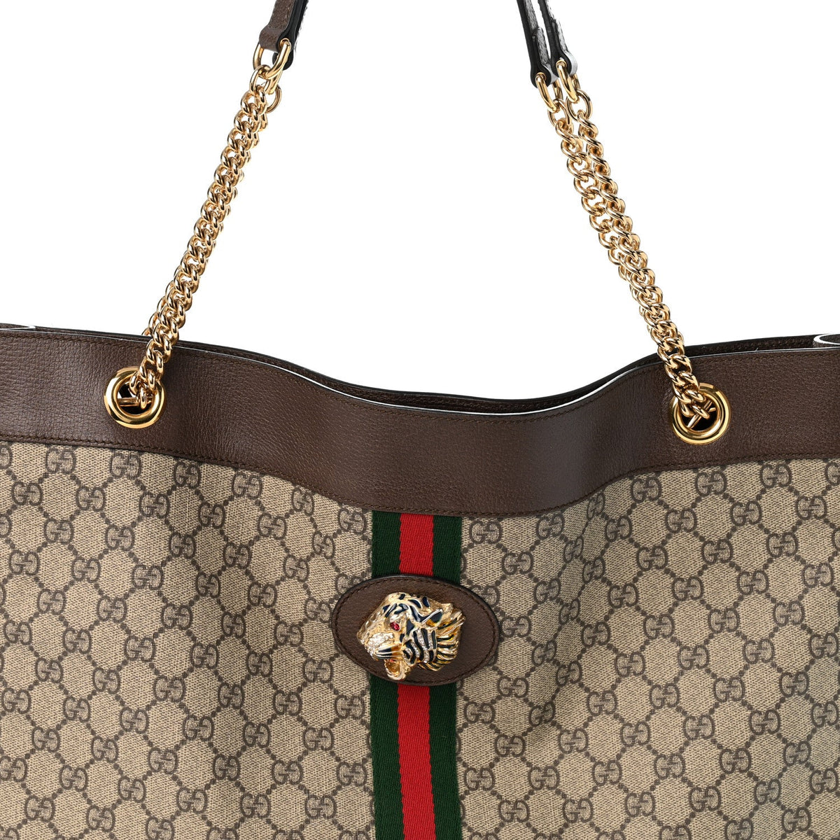 GG Supreme Monogram Large Rajah Chain Tote Beige New Acero wholesalehk.shop