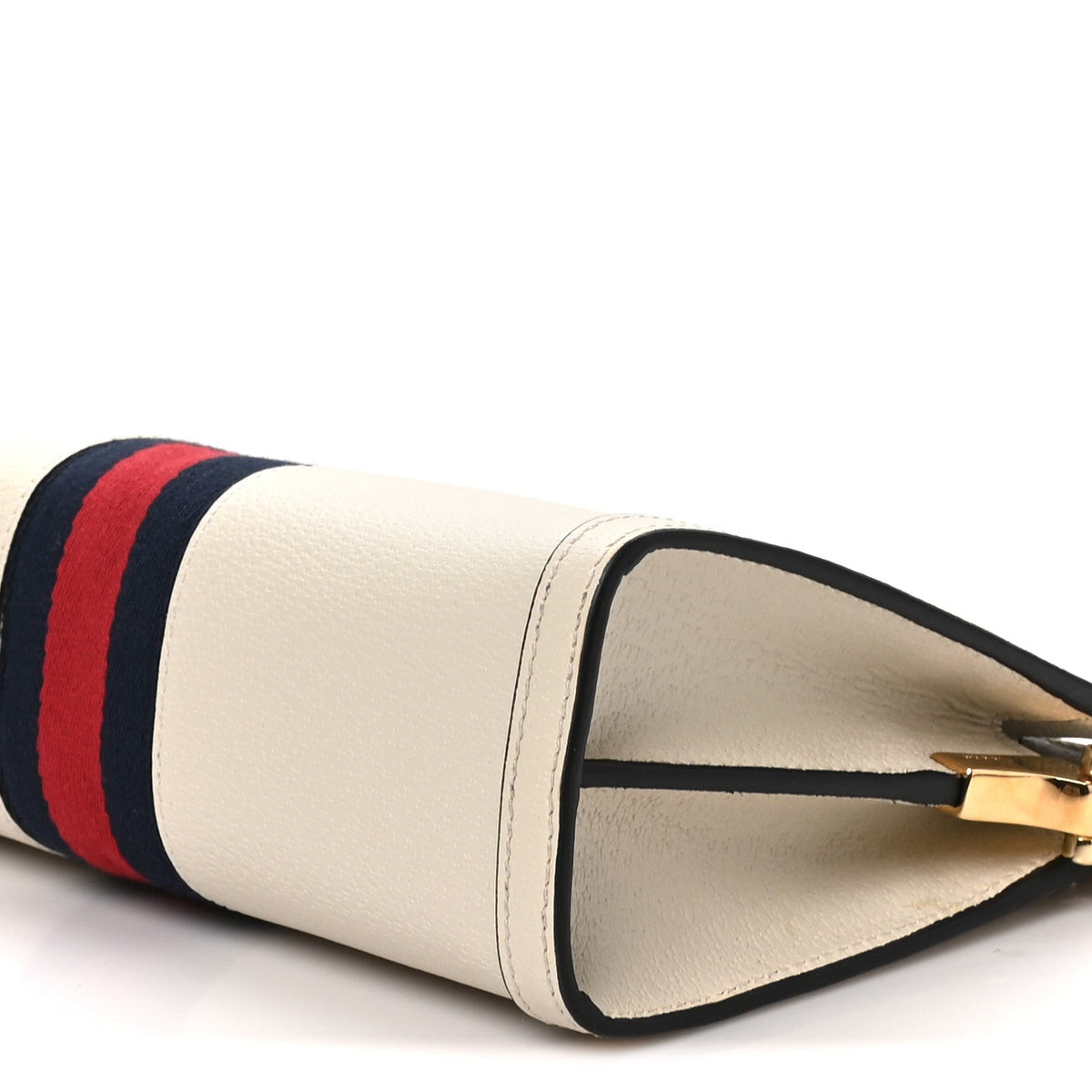 Textured Calfskin Web Small Ophidia Chain Shoulder Bag Mystic White wholesalehk.shop
