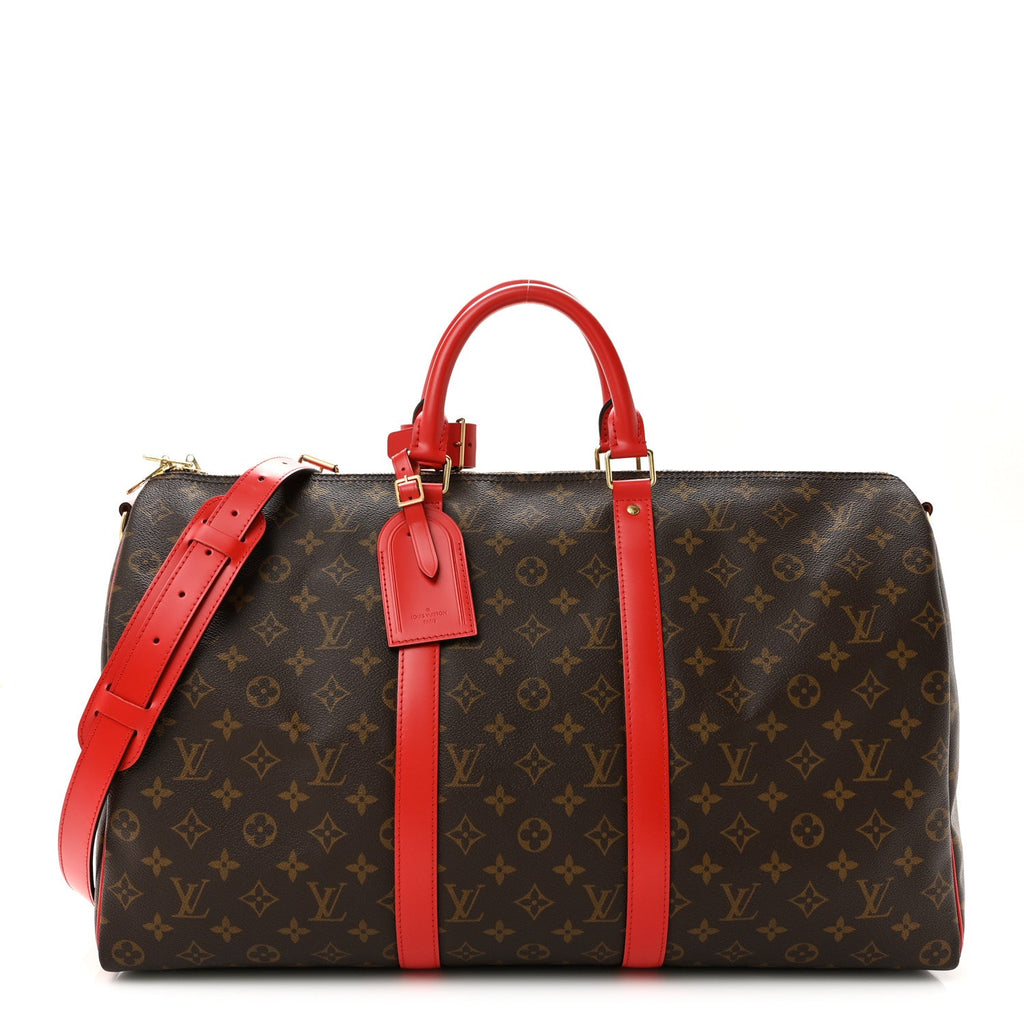 Calfskin Monogram Keepall Bandouliere 50 Coquelicot wholesalehk.shop