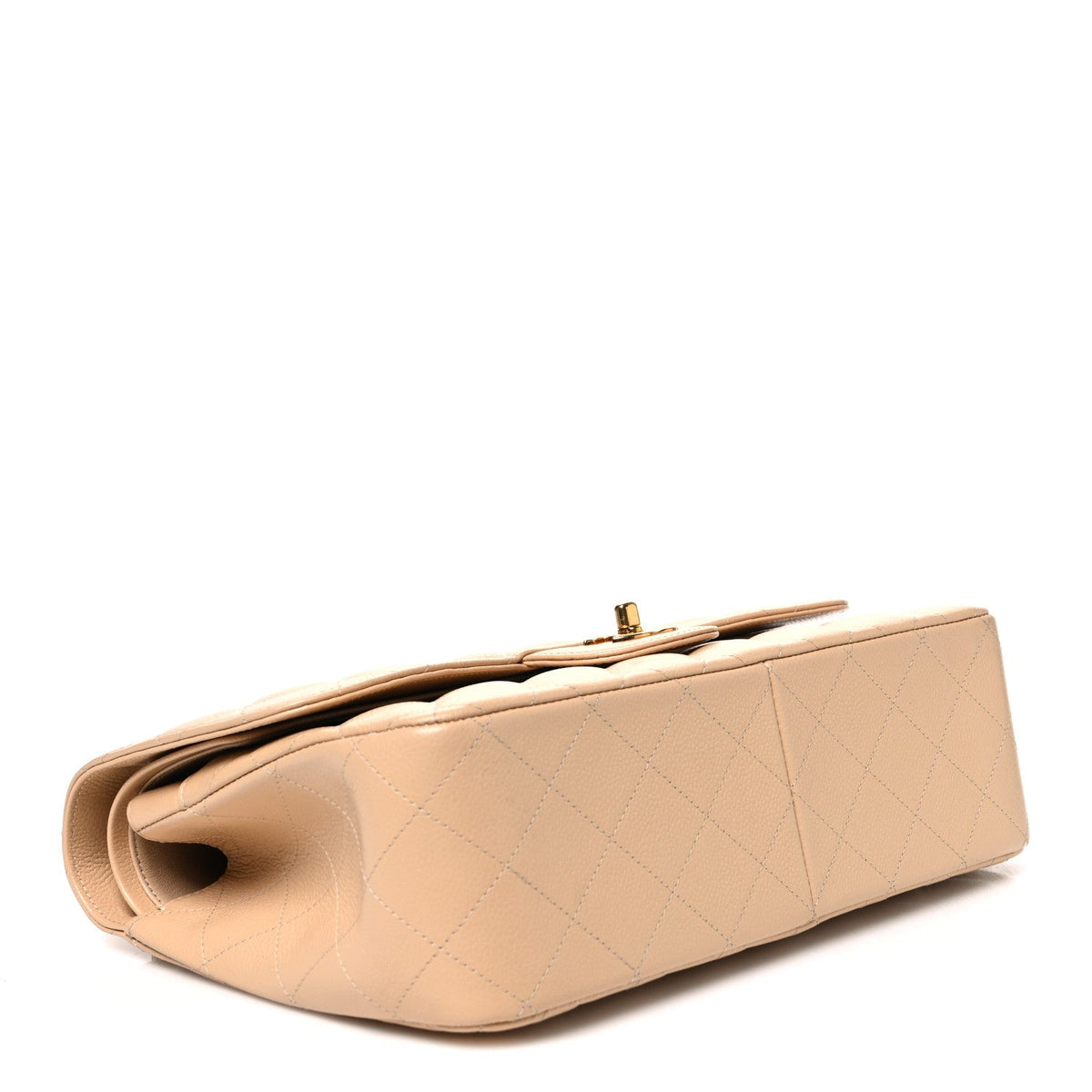 Caviar Quilted Jumbo Double Flap Beige wholesalehk.shop