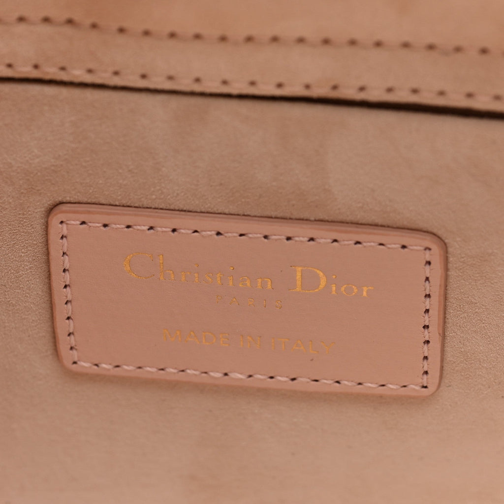 Lambskin Cannage Medium Lady D-Joy Powder Pink wholesalehk.shop