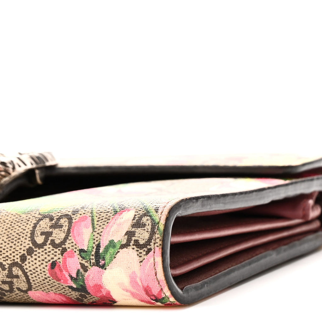 GG Supreme Monogram Blooms Mini Dionysus Chain Wallet Beige Multicolor Dry Rose wholesalehk.shop