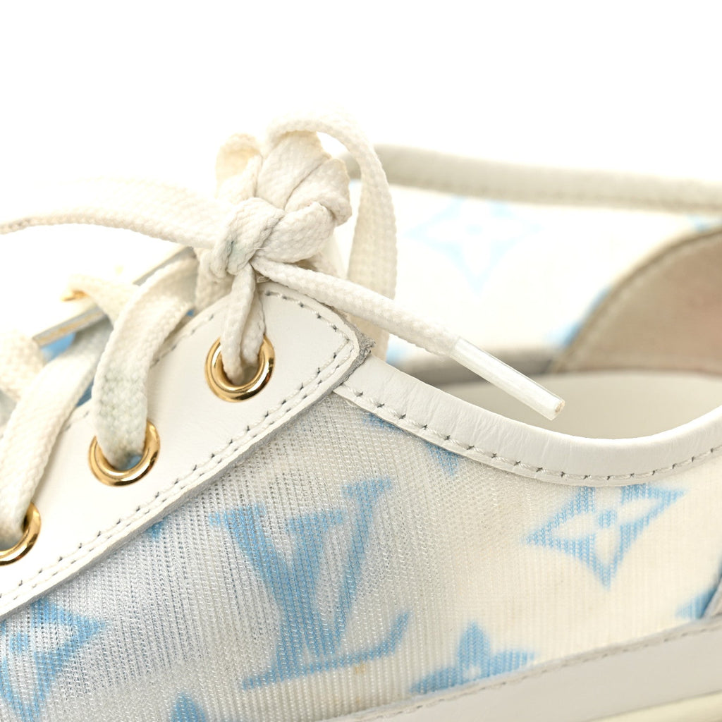 Technical Fabric Calfskin Monogram Stellar Sneakers 35  Blue £¨ Direct shipment via from wholesalehk.shop