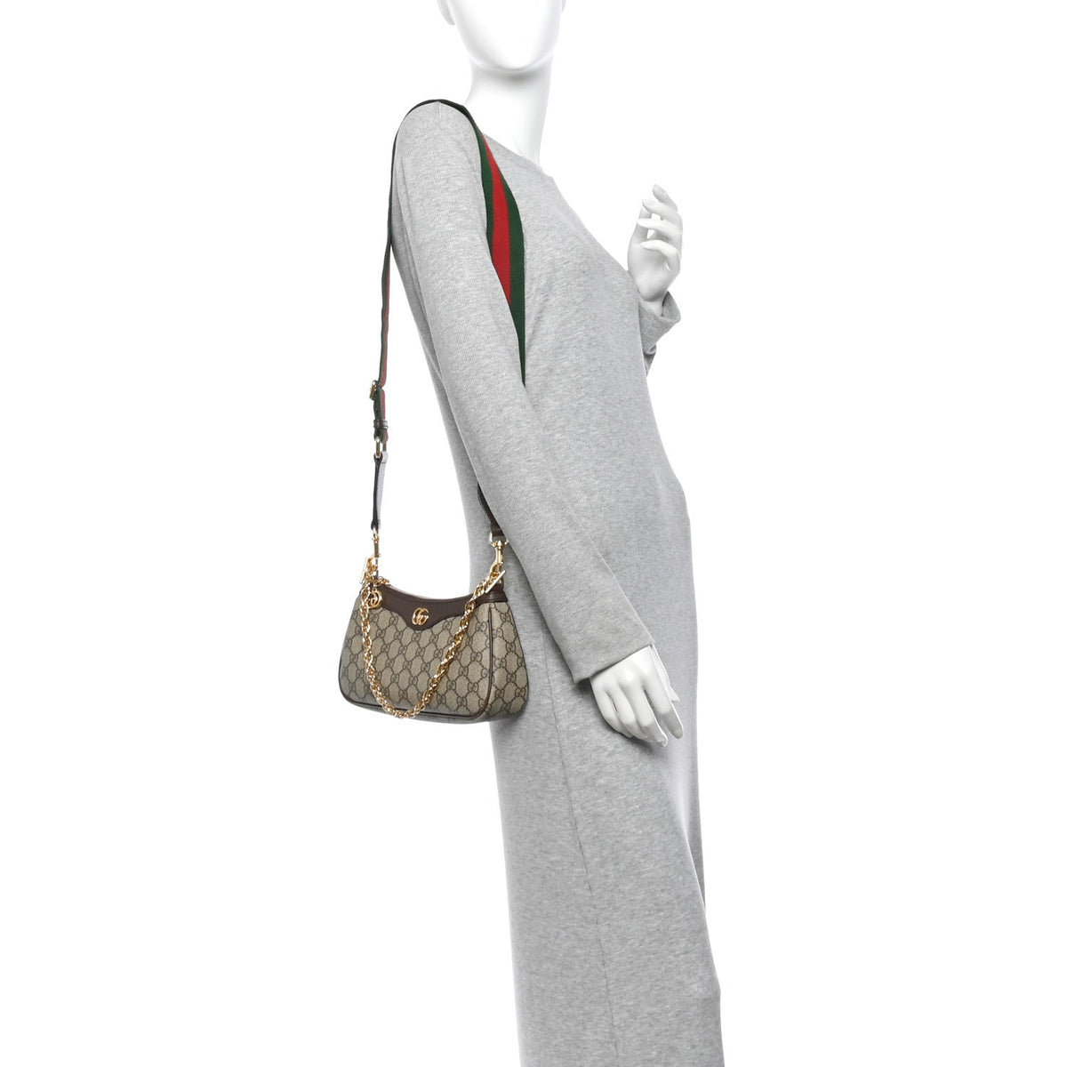 GG Supreme Monogram Textured Dollar Calfskin Web Small Ophidia GG Handbag Beige Ebony New Acero Beige Ebony New Acero Beige Ebony New Acero wholesalehk.shop