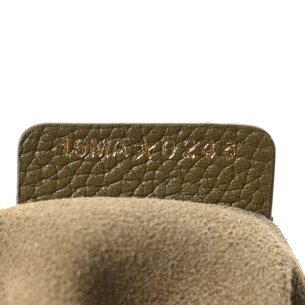 Grained Calfskin Medium Medaillon Bucket Bag Khaki wholesalehk.shop