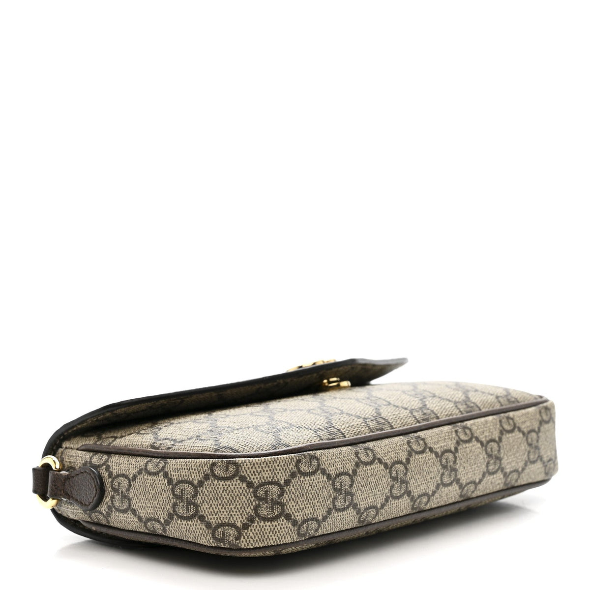 GG Supreme Monogram Textured Dollar Calfskin Web Mini Ophidia Envelope Shoulder Bag Beige Ebony New Acero wholesalehk.shop