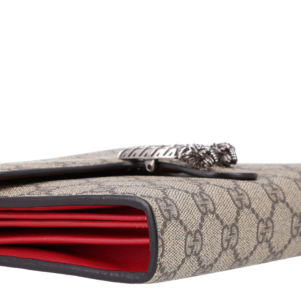 GG Supreme Monogram Mini Dionysus Chain Wallet Beige Vulcanic Red wholesalehk.shop