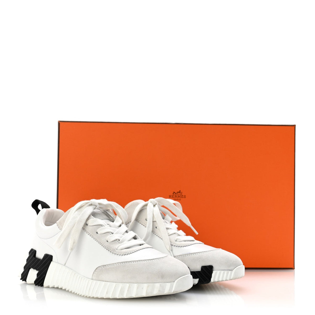 Calfskin Suede Goatskin Bouncing Sneakers 35.5 White Black wholesalehk.shop