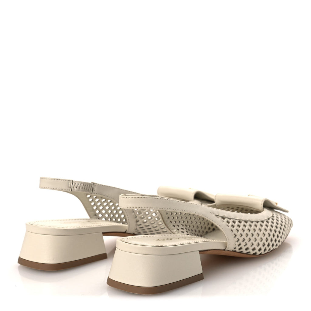 Calfskin Perforated Shake Slingback Pumps 35.5 Creme Beige £¨ Direct shipment via from wholesalehk.shop