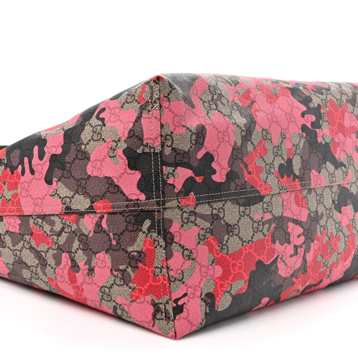 GG Supreme Monogram Camouflage Tote Pink Red wholesalehk.shop