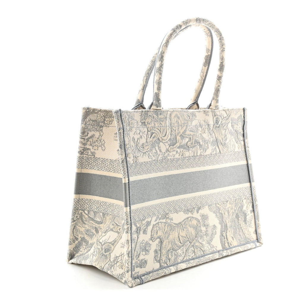 Canvas Embroidered Medium Dioriviera Toile De Jouy Book Tote Gray £¨ Direct shipment via from wholesalehk.shop