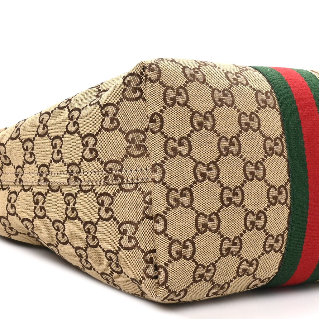 Monogram Web Small Giglio Tote Beige Dark Brown wholesalehk.shop