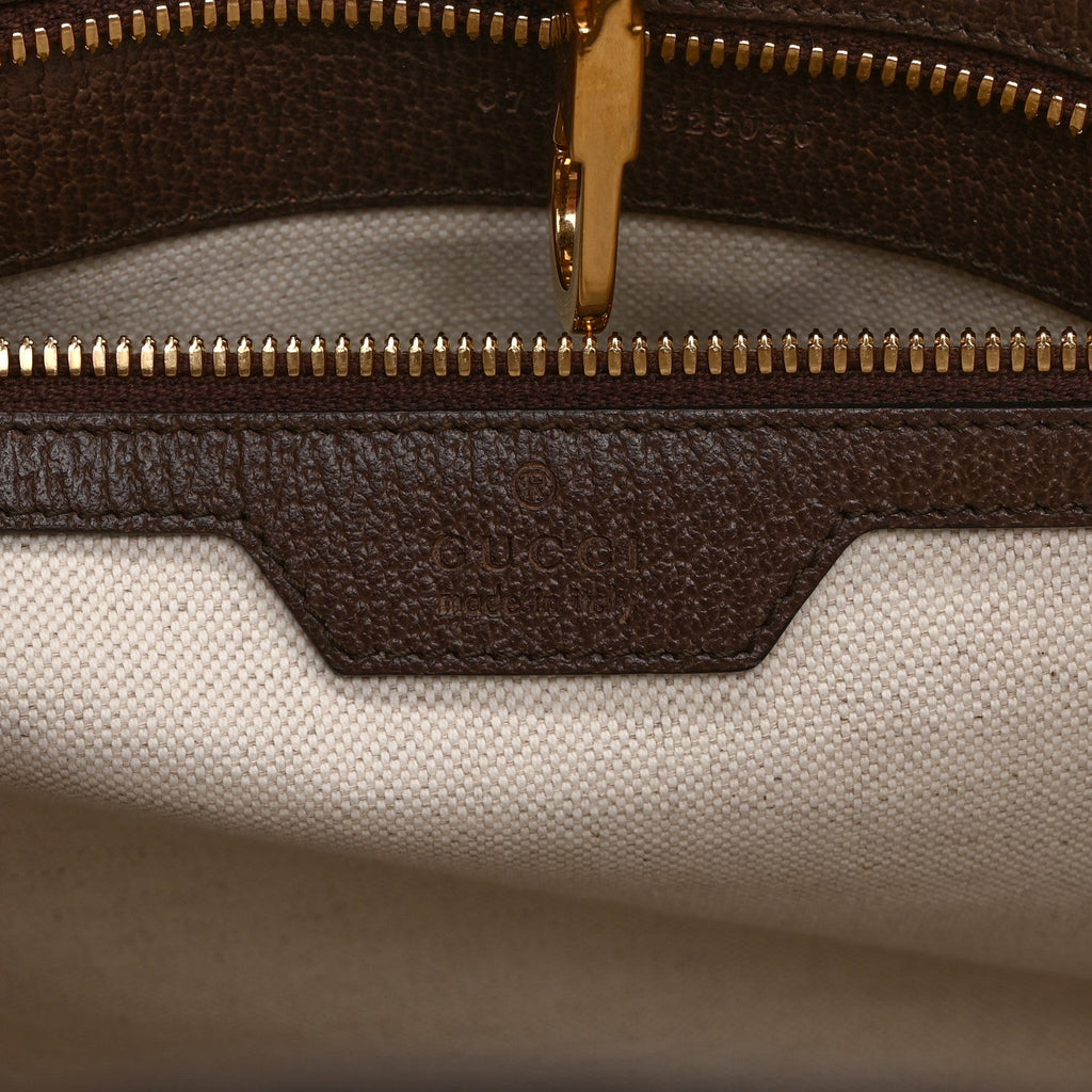 Monogram Jumbo GG Textured Dollar Calfskin Web Tote Bag Camel Ebony New Acero wholesalehk.shop