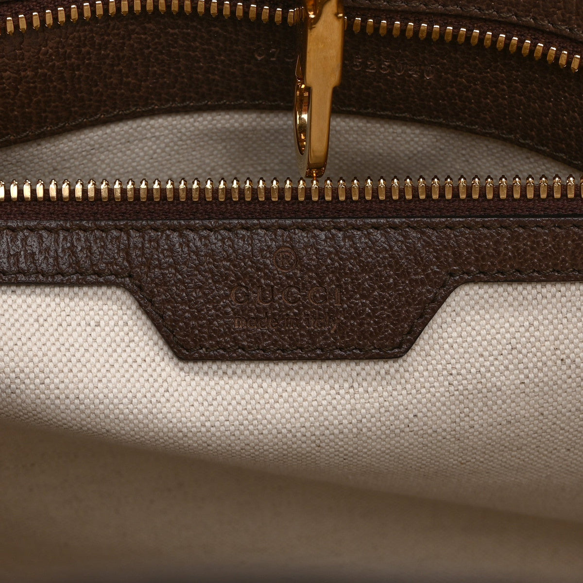 Monogram Jumbo GG Textured Dollar Calfskin Web Tote Bag Camel Ebony New Acero wholesalehk.shop