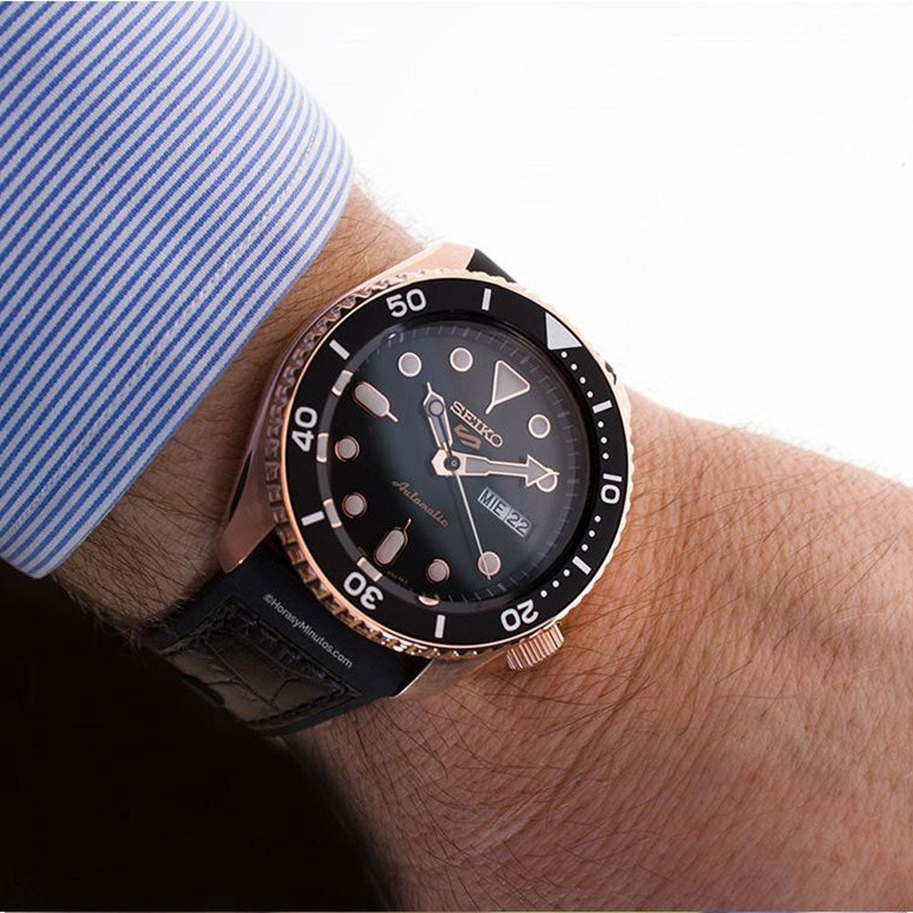 Seiko 5 Sport SKX Automatic Black Dial Black Silicone Strap Watch For Men - SRPD76K1 wholesalehk.shop