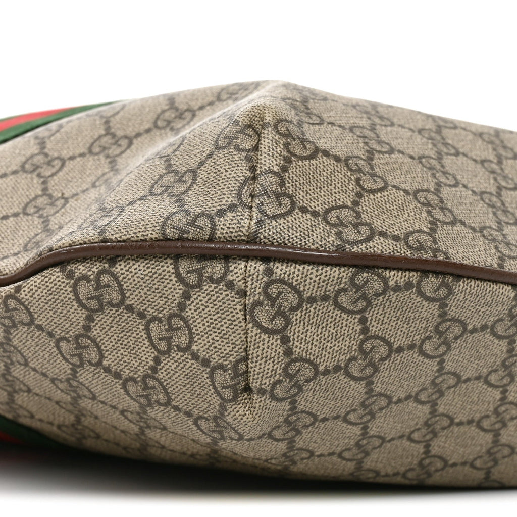 GG Supreme Monogram Web Ophidia Half Moon Hobo Brown wholesalehk.shop