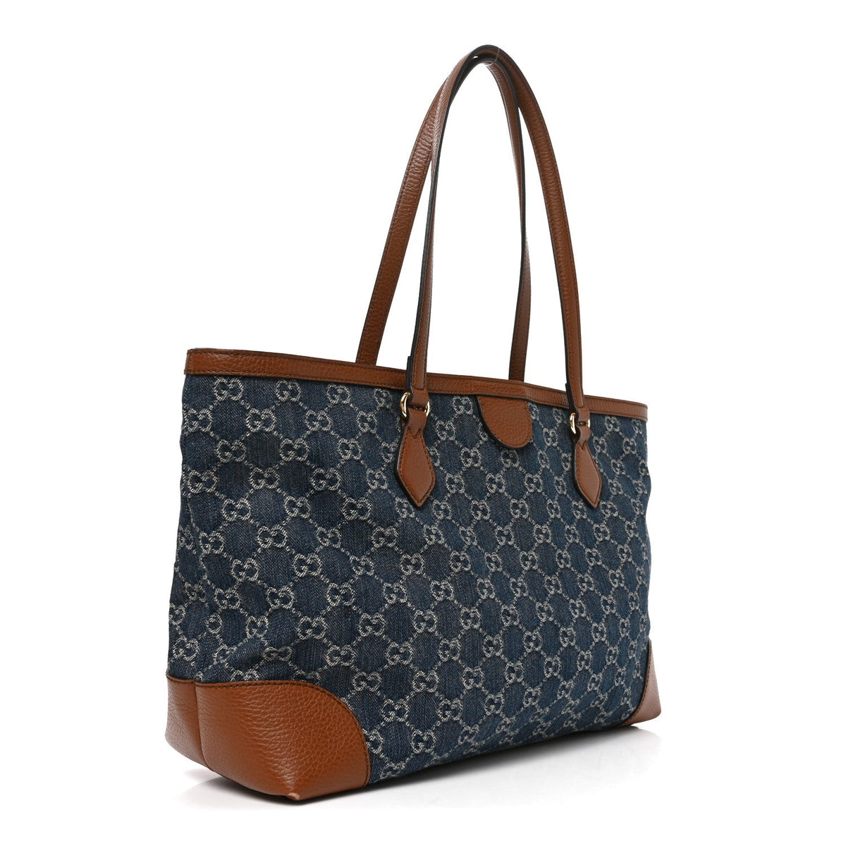 New Denim GG Monogram Medium Ophidia Shopping Tote Blue Tea Cuir wholesalehk.shop