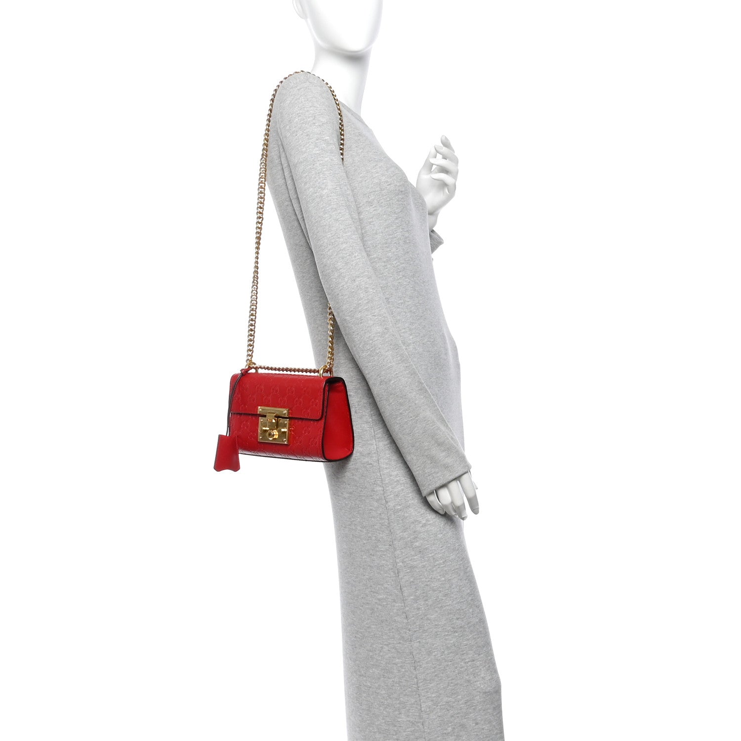 Guccissima Small Padlock Shoulder Bag Hibiscus Red £¨ Direct shipment via from wholesalehk.shop