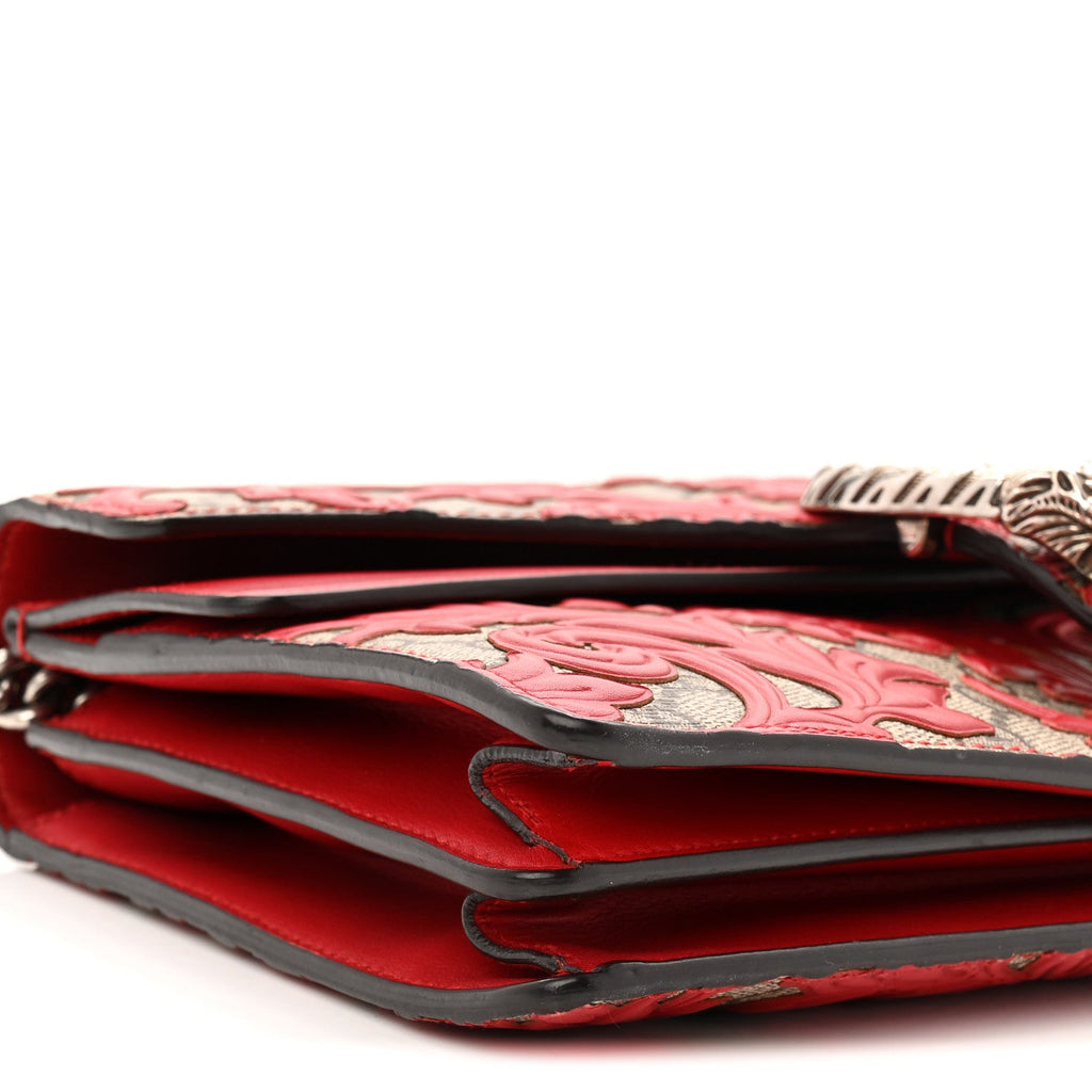 GG Supreme Monogram Arabesque Dionysus Shoulder Bag Hibiscus Red wholesalehk.shop