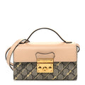 GG Supreme Monogram Calfskin Horsebit Print Mini Padlock Top Handle Shoulder Bag Beige Ebony Light Pink £¨ Direct shipment via from wholesalehk.shop