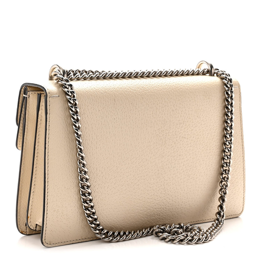 Textured Calfskin Crystal Small Dionysus Shoulder Bag Mystic White wholesalehk.shop