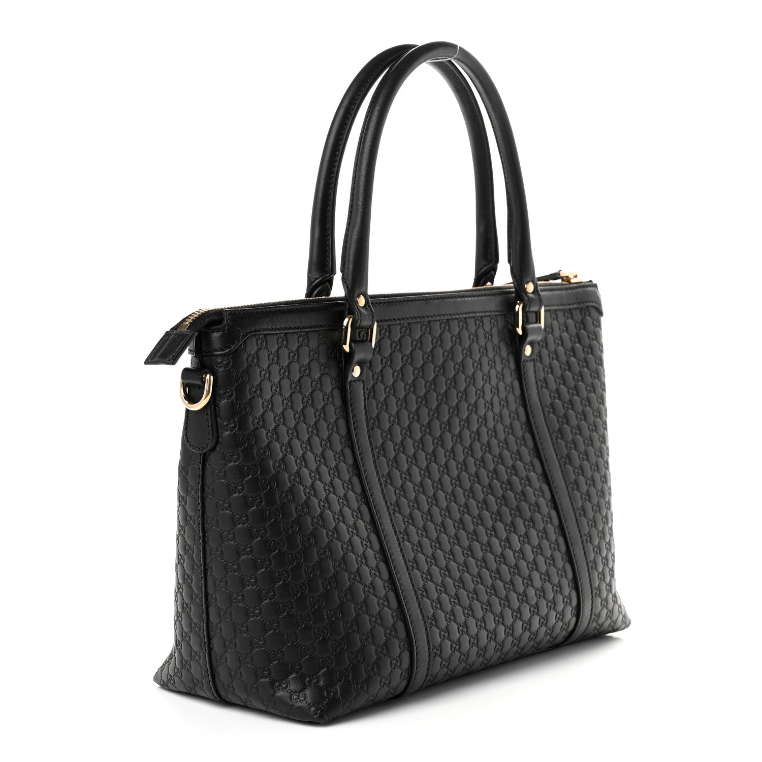 Soft Microguccissima Small Zippered Satchel Black £¨ Direct shipment via from wholesalehk.shop