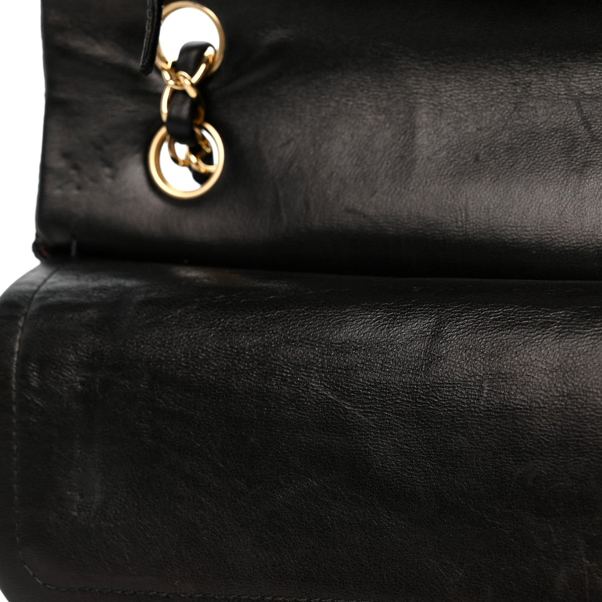 Lambskin Quilted Medium Double Flap Black wholesalehk.shop
