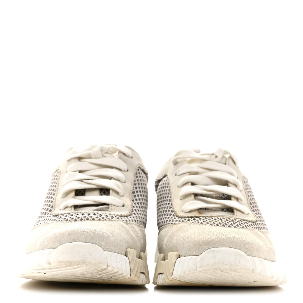 Air Mesh Suede Goatskin Bouncing Sneakers 35 Gris Lulea White wholesalehk.shop