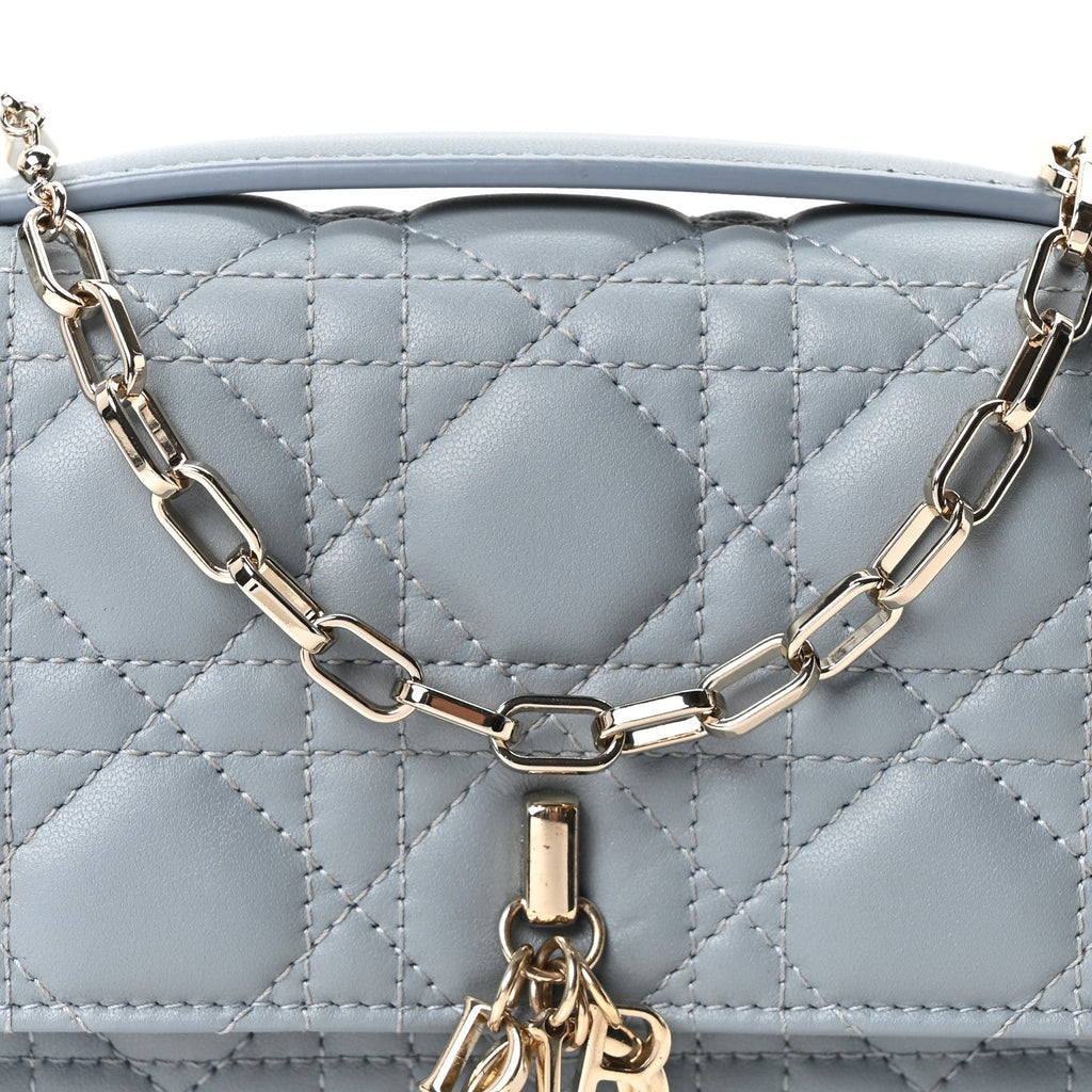 Lambskin Cannage Mini My Dior Top Handle Clutch Cloud Blue wholesalehk.shop
