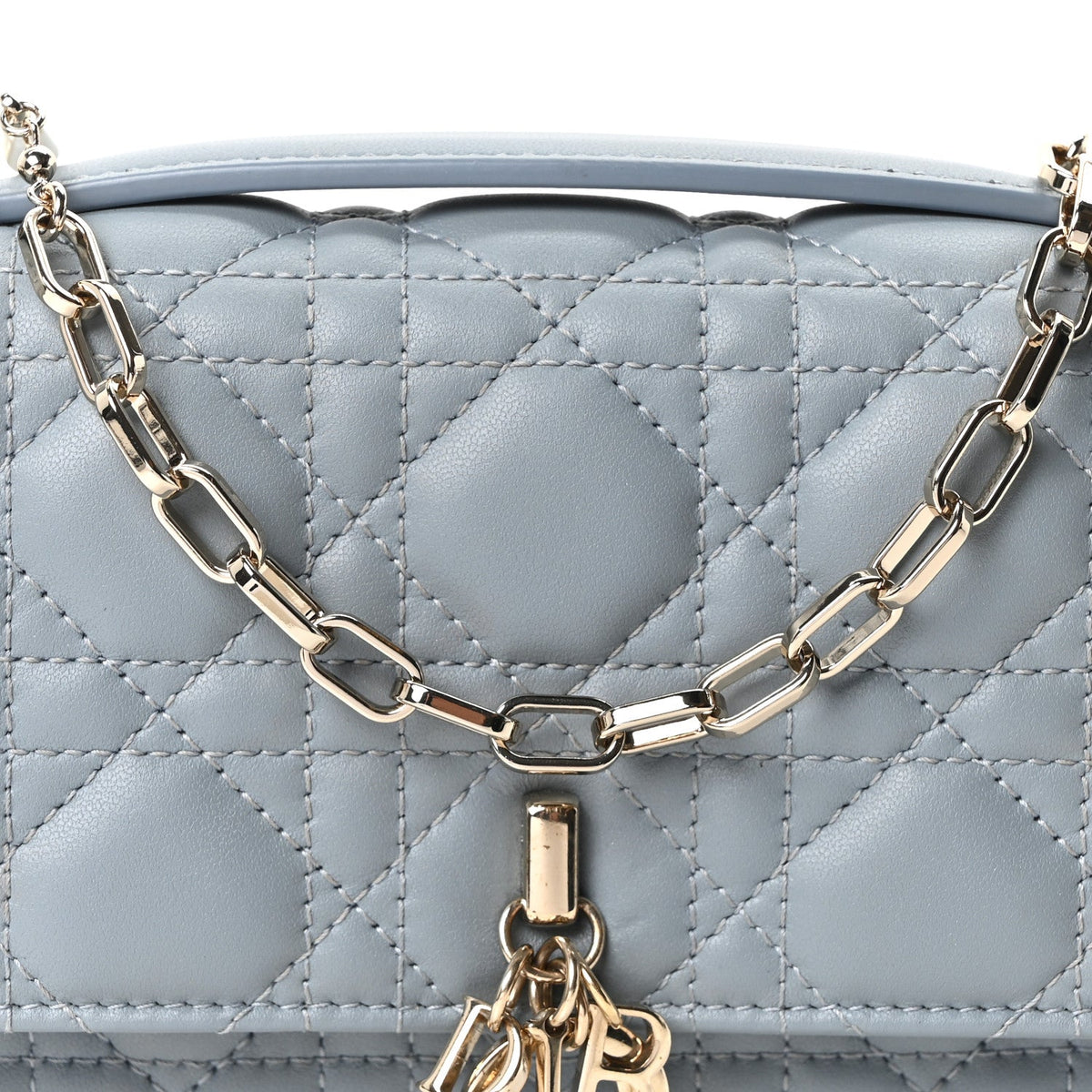 Lambskin Cannage Mini My Dior Top Handle Clutch Cloud Blue wholesalehk.shop