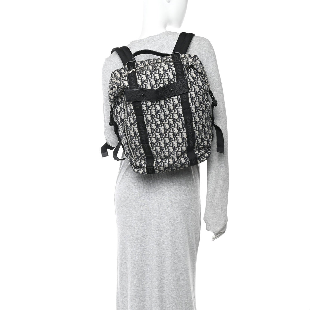 Oblique Calfskin Safari Backpack Navy Blue wholesalehk.shop