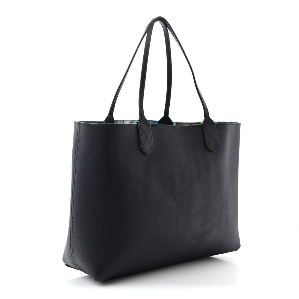 GG Supreme Monogram Blooms Medium Reversible Tote Beige Blue Navy wholesalehk.shop