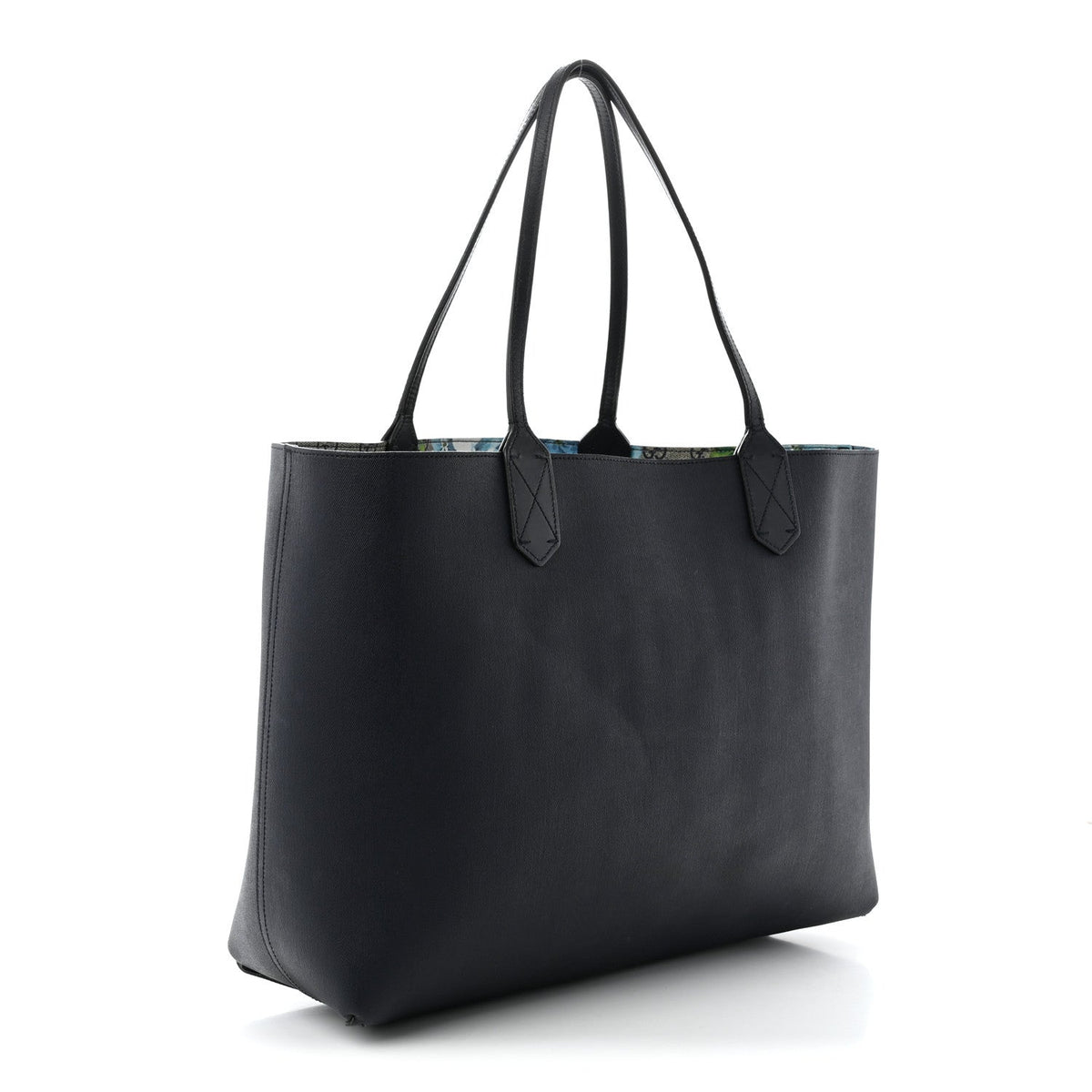 GG Supreme Monogram Blooms Medium Reversible Tote Beige Blue Navy wholesalehk.shop