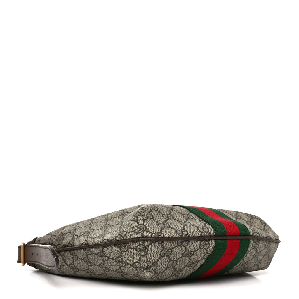 GG Supreme Monogram Web Small Ophidia Half Moon Hobo Brown wholesalehk.shop